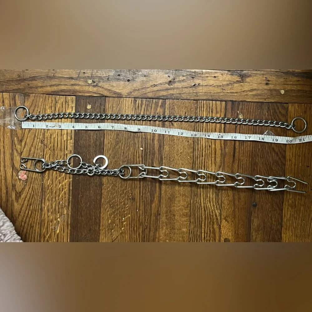 Dog Training collars a Silver Chain and Prong Collar Set